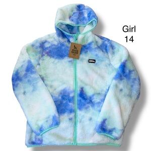 NWT EDDIE BAUER KIDS QUEST FLEECE PLUSH HOODED JACKET SIZE L -14